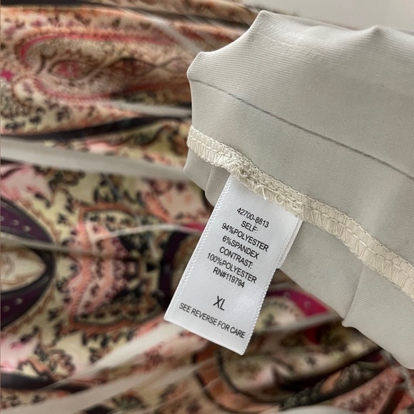 ONE WORLD Bohemian Pink and Beige Patterned Dress Boho Vacation Summer Casual - Picture 6 of 8